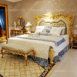别墅卧室家具奢华实木雕花床公主床高端贵族床婚床高档布艺床特价