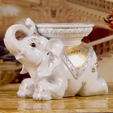 好礼意大象换鞋凳子招财白色大象摆件欧式客厅家居装饰工艺礼品