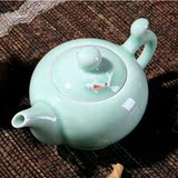 龙泉青瓷茶壶 陶瓷工夫茶具 彩鲤鱼茶壶