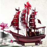 特价一帆风顺红木帆船工艺品 木质帆船模型 开业礼品摆件 客厅