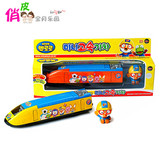 韩国进口玩具车 pororo玩具 儿童可爱仿真模型公仔高速火车回力车