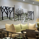 定制 客厅装饰画四联 现代简约抽象画大厅沙发背景墙挂画 立体浮