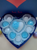 创意 节日 生日教师节礼物 蓝+白玫瑰 玫瑰精油手工皂礼盒 礼品盒