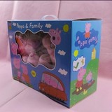 小猪佩奇家庭毛绒公仔娃娃抱枕 粉红猪小妹玩具儿童生日礼品盒