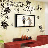 欧式墙贴 客厅电视背景墙卧室装饰贴纸 创意酷藤蔓花卉蝴蝶花贴画