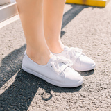 2016夏秋季系带单鞋子女运动跑步板鞋平底学生懒人休闲小白鞋潮