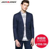 JackJones杰克琼斯男夏莱卡弹力修身薄款纯色西装外套O|216208008