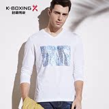 K-boxing/劲霸男装长袖T恤 春秋修身百搭男士棉长袖T恤|DTXU1204