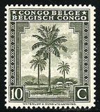 比属刚果 1942 邮票 油棕榈树 10c 1枚 雕刻版 原胶不贴
