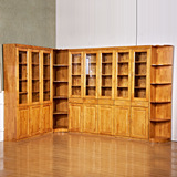 书房纯实木家具简约柏木两门 三门带抽书柜 储物柜文件柜五包到家
