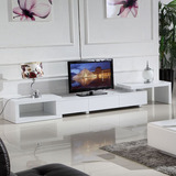 现代电视柜地柜简约时尚橡木实木贴皮长方形电视柜可伸缩客厅家具