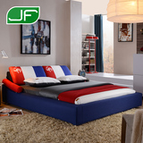 JF 双人床大床布床品牌特价1.8米柏兰特卧室软床婚床靠背简约时尚