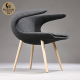 创意个性设计师家具椅子时尚简约现代实木脚办公室椅围椅北欧椅子