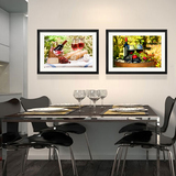 XIOU有框画墙壁组合现代简约厨房餐厅饭厅客厅装饰葡萄红酒挂壁画
