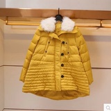 卓雅2015冬季新款专柜正品代购中长款外套大衣连帽羽绒服H1602303