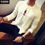 OBO夏装韩版薄款白色立领防晒衣男士短款修身潮流夹克青少年外套