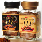 促销包邮 日本原装UCC悠诗诗上岛速溶咖啡 黑咖啡117+114组合2瓶