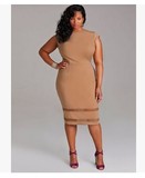 速卖通ebay欧美加大码女装外贸肥婆连衣裙纯色网纱拼接裙