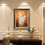 手工油画简欧装饰画芭蕾舞抽象画家居卧室走廊过道玄关油画竖壁画