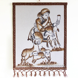 蒙古毡画 牧羊女 内蒙古工艺品 少数民族特色挂画 蒙古包装饰画