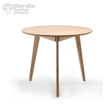 铂莱美 北欧纯实木餐桌橡木圆桌简约现代日式美国白橡90圆形桌子