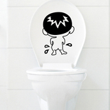 可移除卫生间儿童创意马桶贴纸可爱卡通贴画盖贴浴室防水新年装饰
