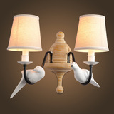 美式创意单头双头壁灯 卧室床头客厅墙壁灯白色小鸟设计师的灯