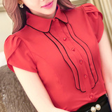 2016夏季韩版职业套装女装短袖衬衫套裙女士衬衫工作服商务正装