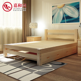 包邮 双人床1.8米1.5纯实木床儿童单人床成人1.2松木床简易家具床