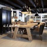 美式办公室家具铁艺办公桌工业风长条桌椅复古实木长桌会议桌
