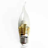 泊盛 LED灯泡E27螺口5W拉尾泡蜡烛泡节能灯暖黄家用照明台灯光源