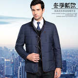 2015冬季新款品牌中老年男装棉衣棉服男立领短款轻薄棉袄外套男式