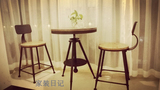 吧台椅酒吧咖啡厅奶茶店铺服装店法式桌椅子复古实木铁欧式