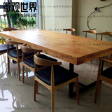 LOFT工业风订制美式实木桌原木复古餐桌办公桌 咖啡厅酒吧餐厅桌