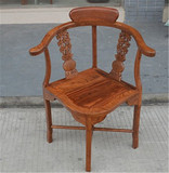红木家具 非洲花梨木椅子 明清古典实木三角椅靠背椅 仿古休闲椅