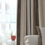 简约现代欧式客厅卧室雪尼尔 纯色条纹窗帘布料成品定制遮光blyx
