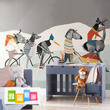 创意壁纸手绘设计背景墙纸个性卡通动物壁画卧室家装抽象艺术壁纸