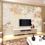 客厅电视背景墙壁纸欧式定制壁画温馨浪漫花纹墙纸个性印花背景墙