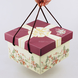 白牛皮纸盒子正方形端午节礼品盒水果礼物盒小号礼品礼盒包装盒