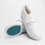 新款低帮护士鞋棉鞋冬季加绒白色真皮气垫坡跟防滑保暖短靴妈妈鞋