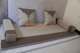 棉麻料中式古典罗汉床五件套双人床沙发垫榻榻米垫棕垫椅垫海绵垫