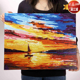 正品包邮数字油画diy情侣日出大海壁画海天一线40x50风景在水一方