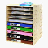 木质多层文件架办公用品A4纸文件夹收纳架资料架文档分类架文件柜