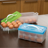 可携带手提双层鸡蛋收纳盒 厨房冰箱储物大保鲜盒塑料储物盒