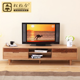 日式 全实木橡木电视柜 简约电视机柜 客厅组合墙柜 白橡木家具