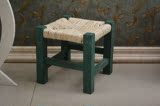 实木方凳碳化时尚矮凳藤编田园宜家小凳子现代简约非塑料茶几凳