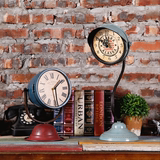 饰品欧式创意时尚家居台灯座钟摆件咖啡厅客厅台式钟复古时钟软装