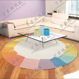 时尚简约现代彩色圆形地毯客厅茶几地毯卧室床边手工腈纶地毯定制