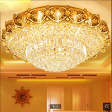 金色客厅吸顶水晶灯圆形大气LED奢华大厅创意 卧室灯餐厅灯饰灯具
