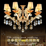 新品高档进口欧式锌合金水晶吊灯 现代别墅客厅蜡烛灯埃及水晶灯